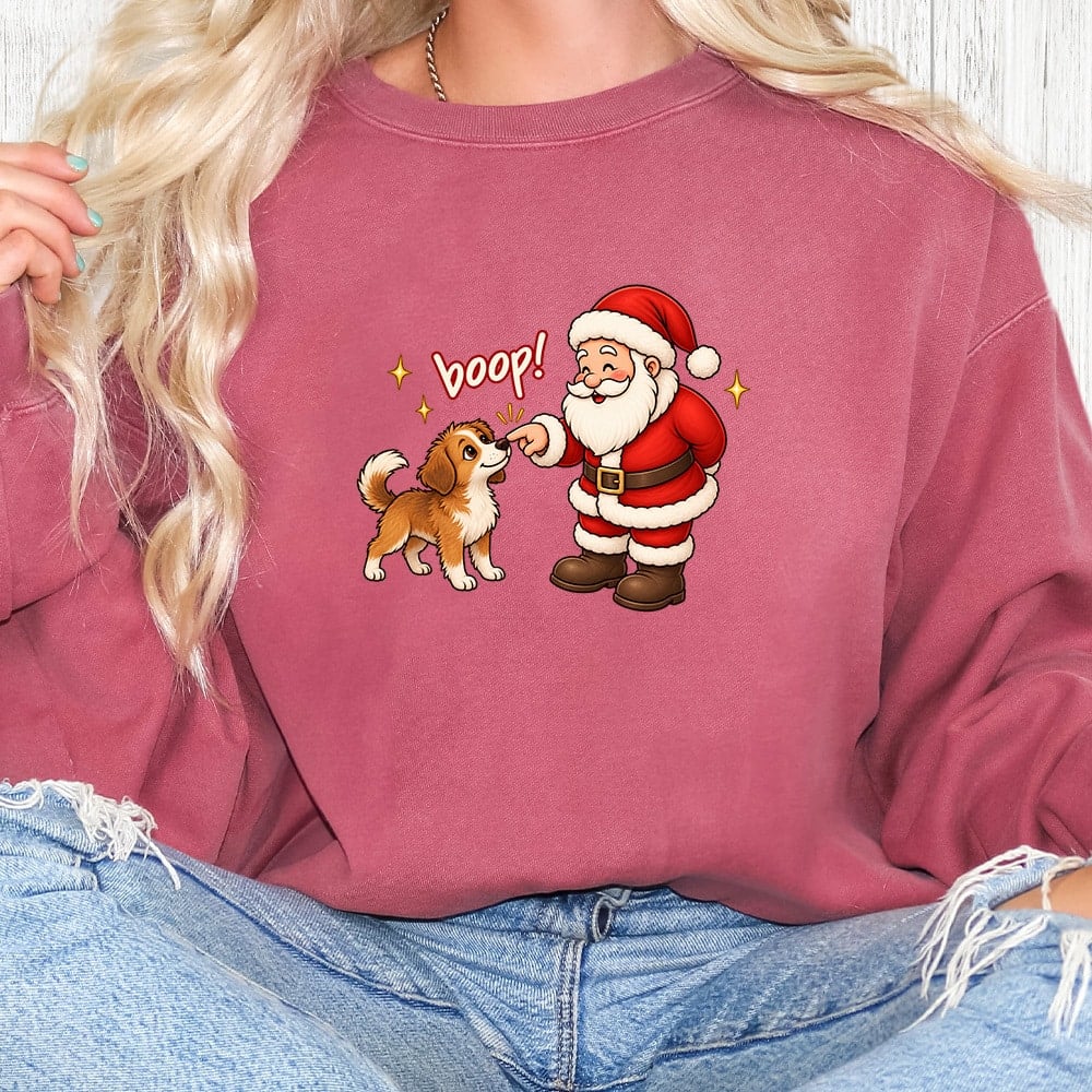 Comfort Colors Santa Snoot Boop Premium  Sweatshirt - Crimson