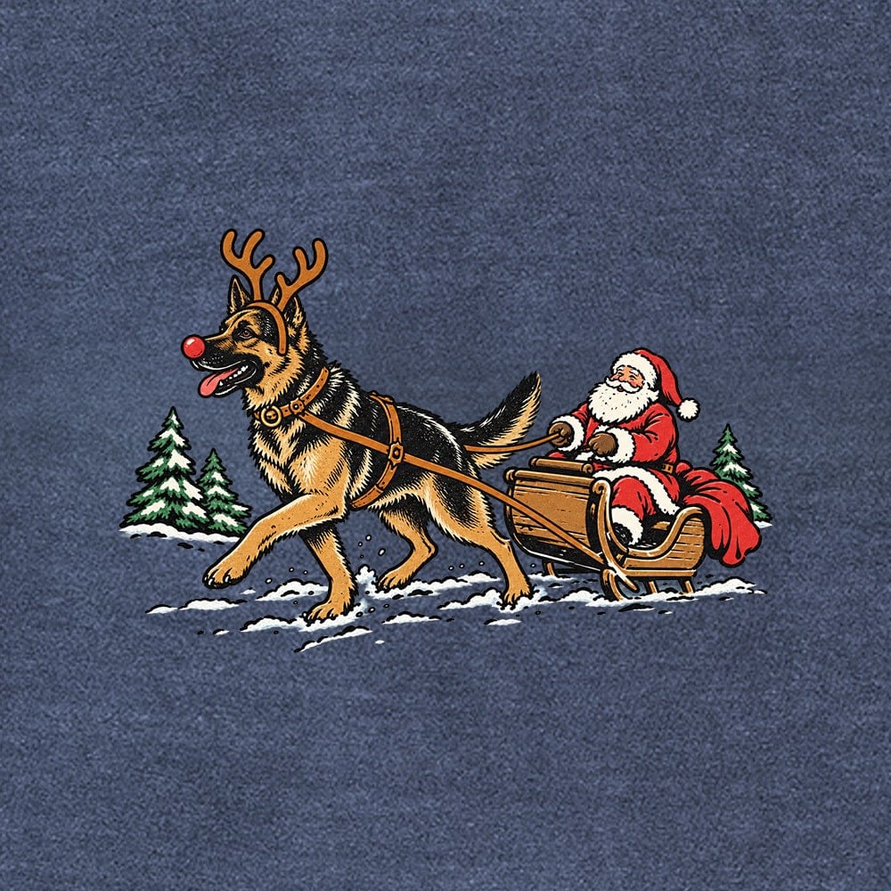 Comfort Colors Shepherd Pulling Santa Premium Sweatshirt - Denim - Image 2