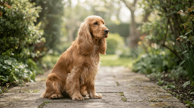 Cocker Spaniel with silky fur, a gentle breed that adapts well with cats