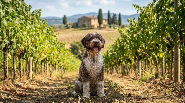 Lagotto Romagnolo dog with curly coat one of the cutest rare dog breeds