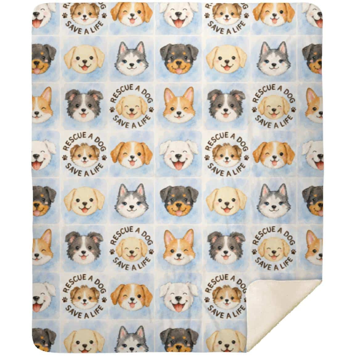 Rescue A Dog Save A Life Premium Sherpa Blanket 50x60 - Image 2