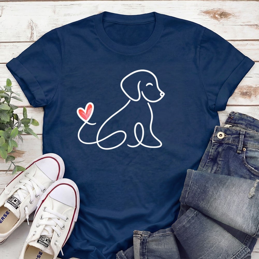 Heart Tail Pup Standard Tee Navy