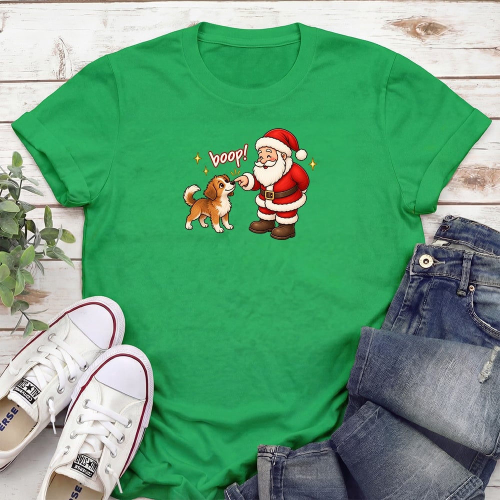 Santa Snoot Boop Standard Tee Green