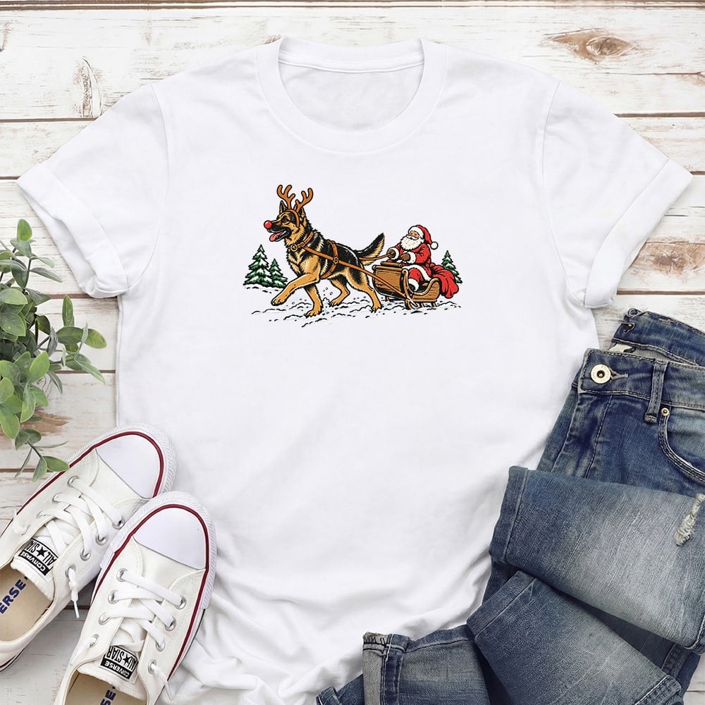 Shepherd Pulling Santa Standard Tee White